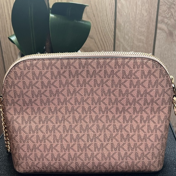 Michael Kors Jet Set Travel Pink Dome Crossbody Bag & Keychain Compact Wallet - Picture 5 of 12